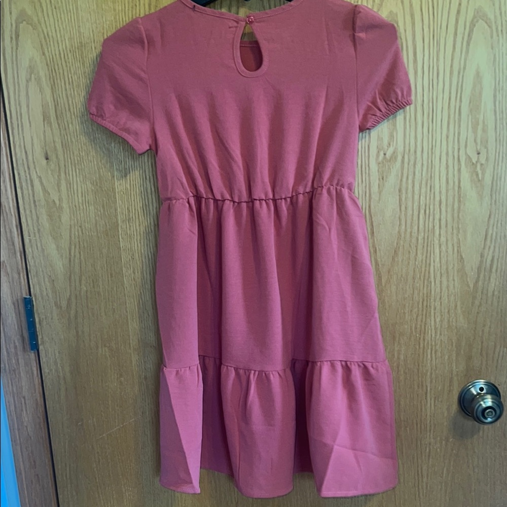Love Ellie Mauve Tiered Ruffled Sundress with Puff Sleeves Lightweight Size 8/10 - Picture 6 of 9